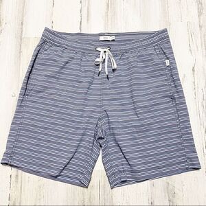 Onia Charles 5" Stretch Navy Stripe Swim Trunks